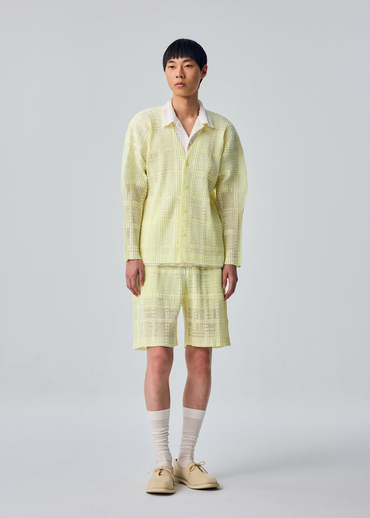 LACE GRID PLEATS、メンズ_パンツ、着用画像1