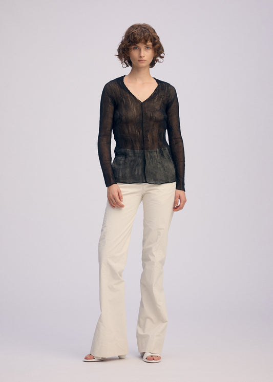 CHIFFON TWIST BK/WT-66、ウィメンズ_トップス_トップ、着用画像1