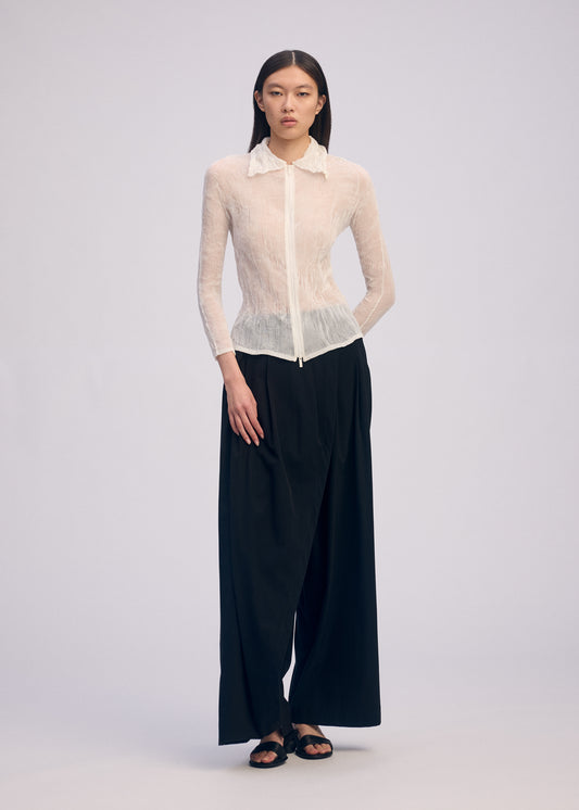 CHIFFON TWIST BK/WT-66、ウィメンズ_トップス_カーディガン、着用画像1