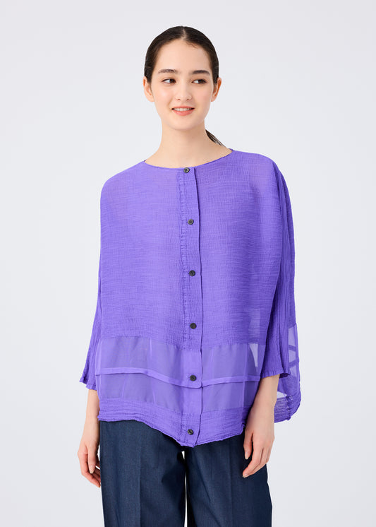 SHEER SEE-THROUGH CREPE、ウィメンズ_トップス_カーディガン、着用画像1