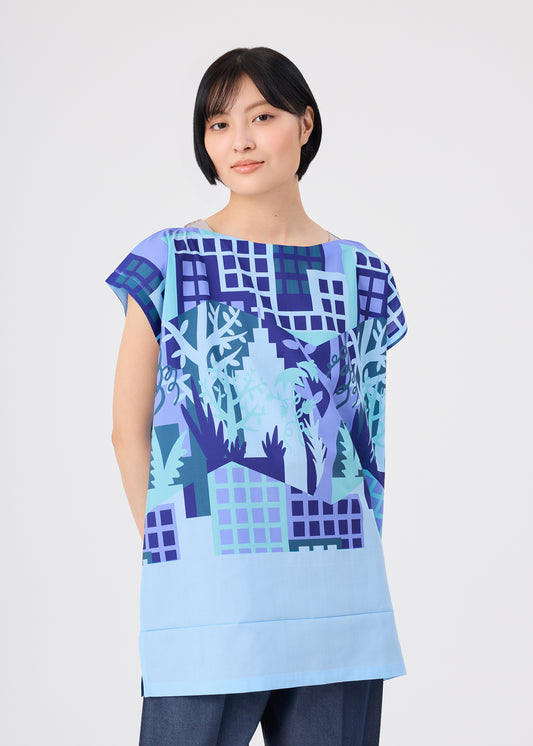 BUILDING PRINT SHIRT、ウィメンズ_トップス_トップ、着用画像1