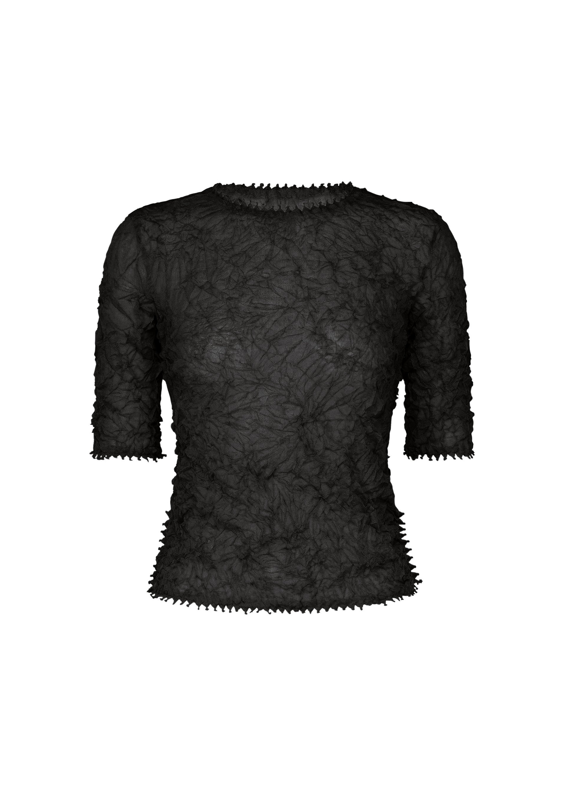 KUMO SHIBORI KNIT SHEER、ウィメンズ_トップス_トップ、ブラック