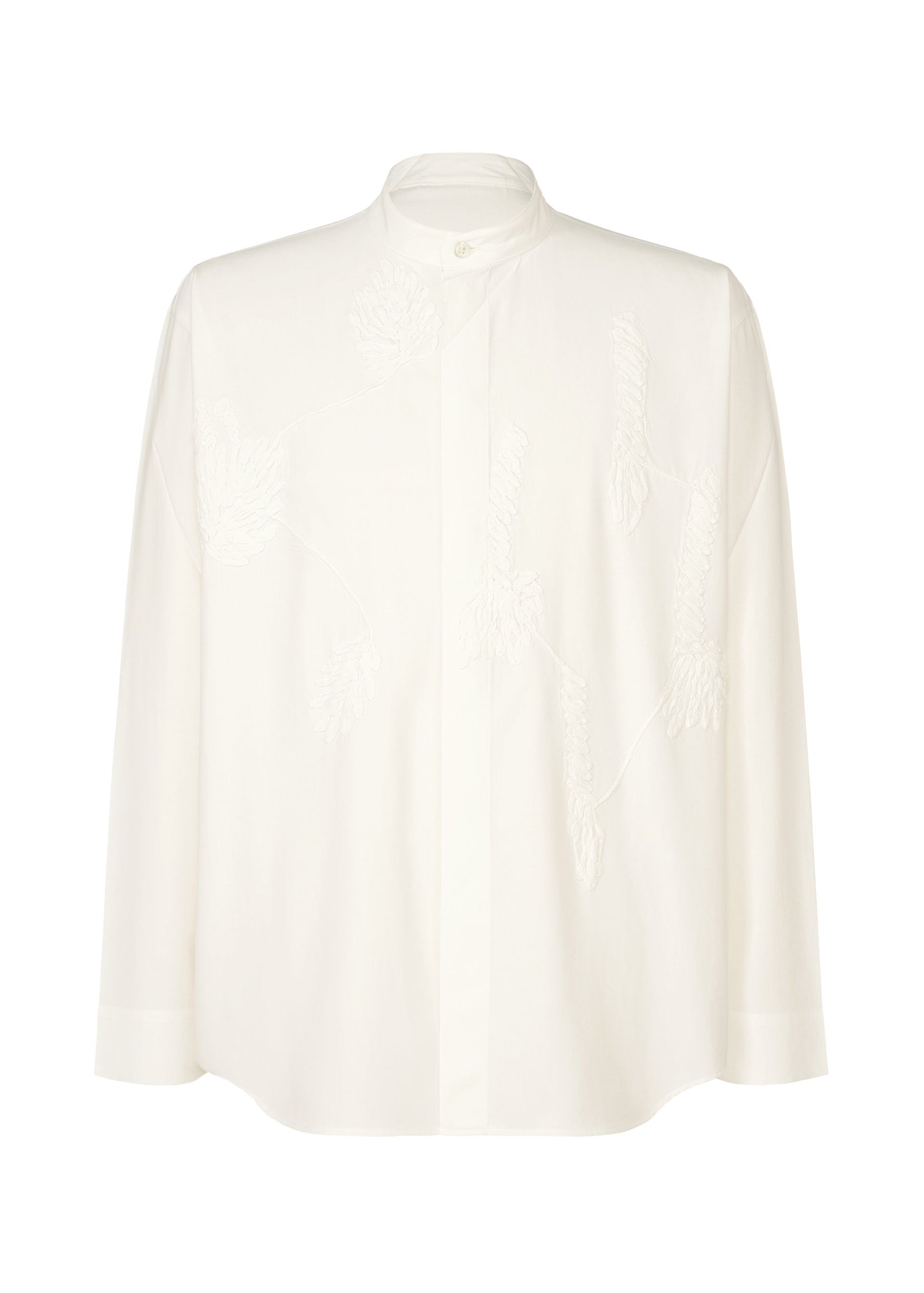 EMBROIDERY PRESS SHIRT、メンズ_トップス_シャツ、ホワイト