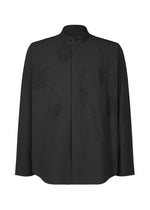 EMBROIDERY PRESS SHIRT、メンズ_トップス_シャツ、ブラック