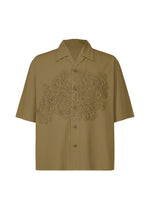 EMBROIDERY PRESS SHIRT、メンズ_トップス_シャツ、カーキ