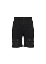 LACE GRID PLEATS、メンズ_パンツ、ブラック