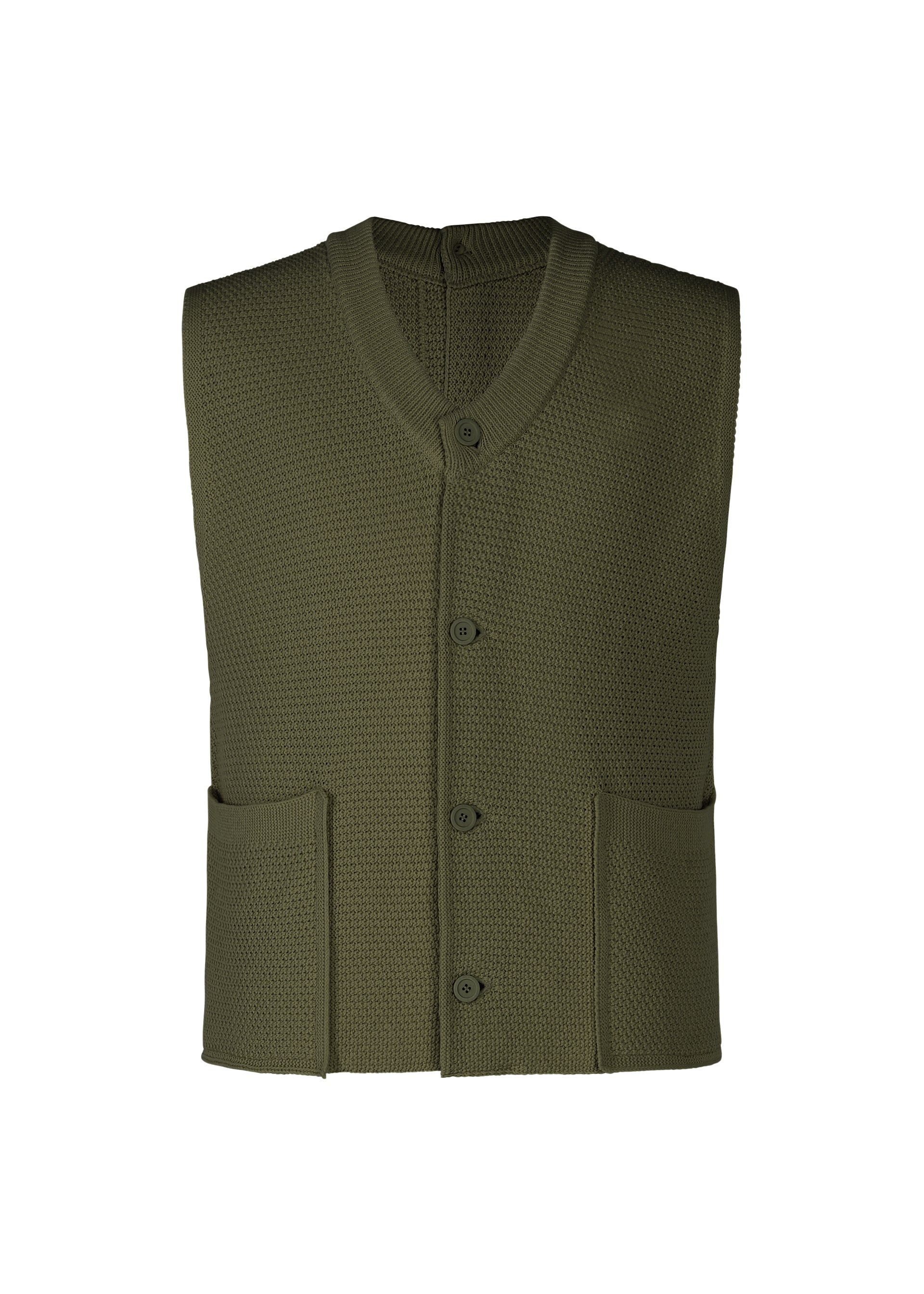 RUSTIC KNIT、メンズ_ニット、カーキ