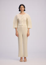 LINEN LIKE RIB PLEATS、ウィメンズ_パンツ、着用画像1
