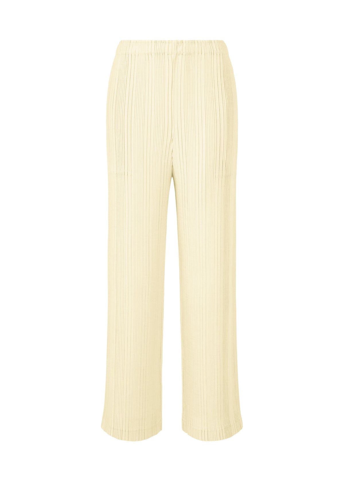 LINEN LIKE RIB PLEATS、ウィメンズ_パンツ、ホワイト