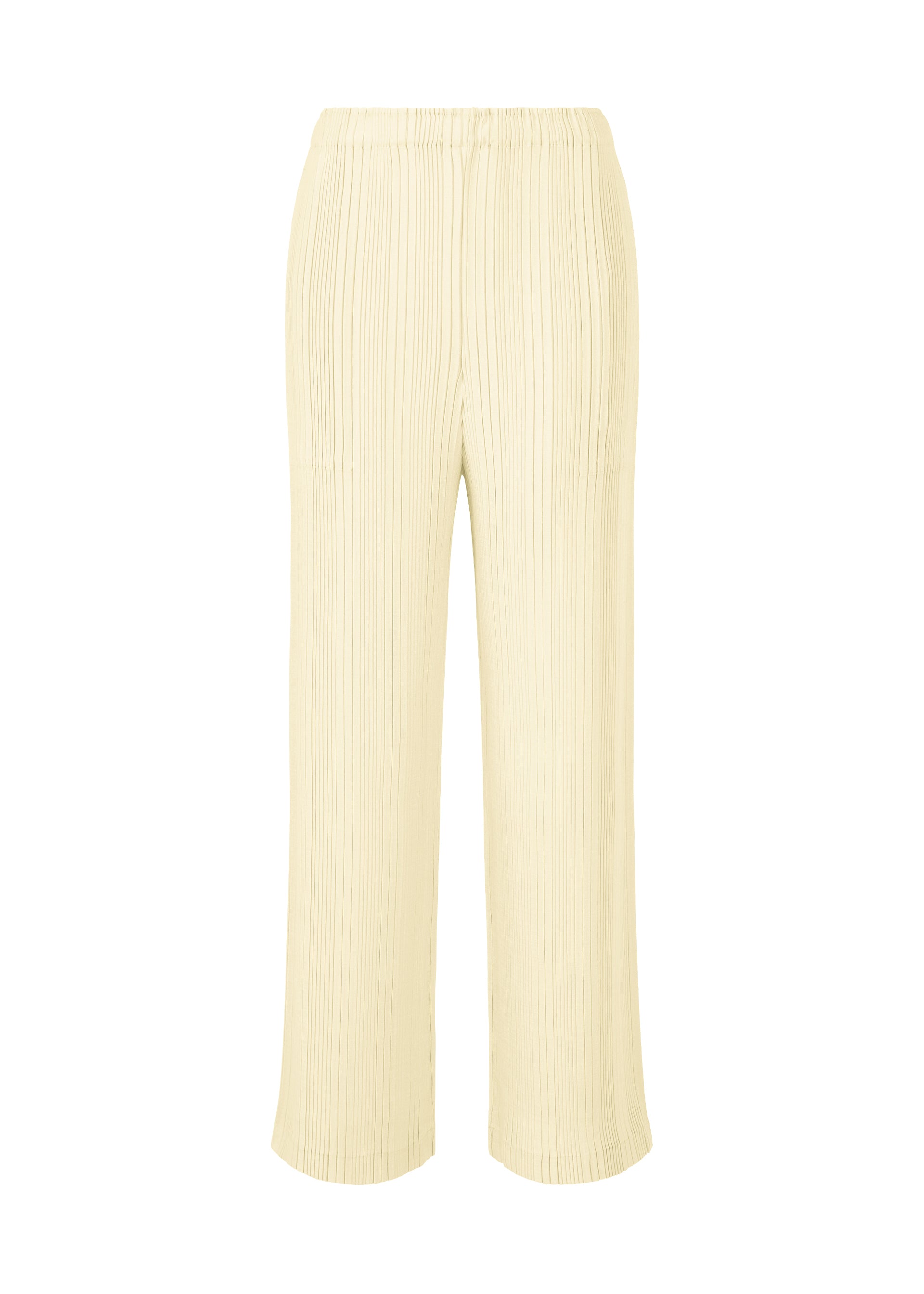 LINEN LIKE RIB PLEATS、ウィメンズ_パンツ、ホワイト