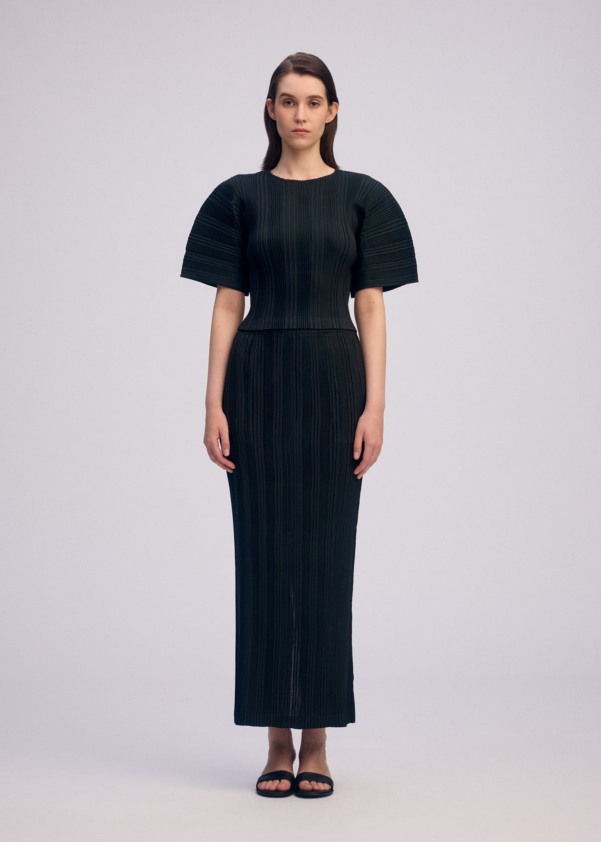 LINEN LIKE RIB PLEATS、ウィメンズ_スカート、着用画像1