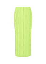 LINEN LIKE RIB PLEATS、ウィメンズ_スカート、グリーン