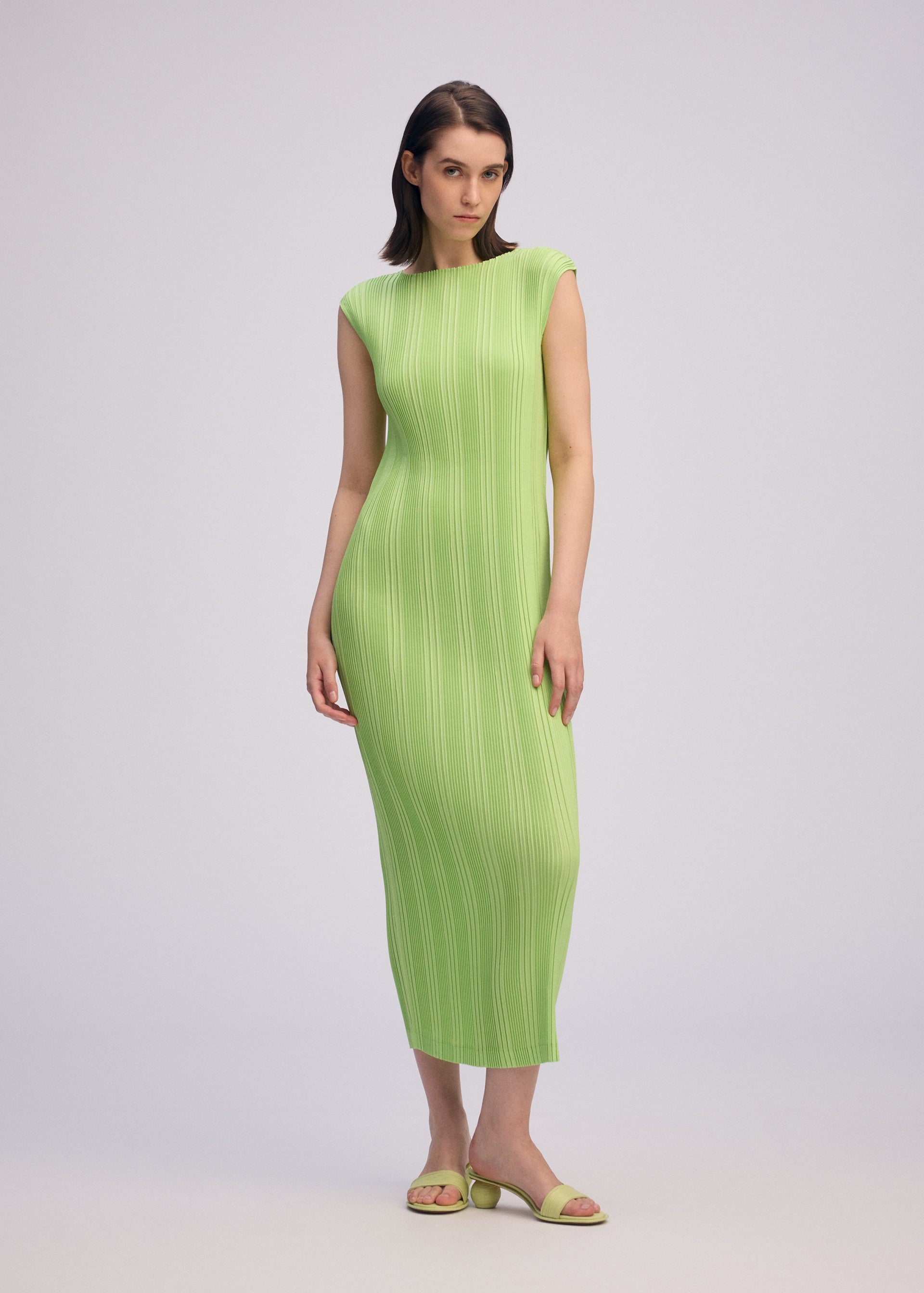 LINEN LIKE RIB PLEATS、ウィメンズ_ワンピース、着用画像2