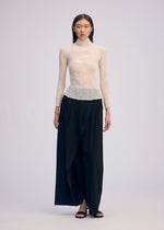 CHIFFON TWIST BK/WT-66、ウィメンズ_トップス_トップ、着用画像1