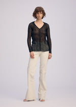 CHIFFON TWIST BK/WT-66、ウィメンズ_トップス_トップ、着用画像1