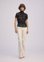 CHIFFON TWIST BK/WT-66、ウィメンズ_トップス_トップ、着用画像1