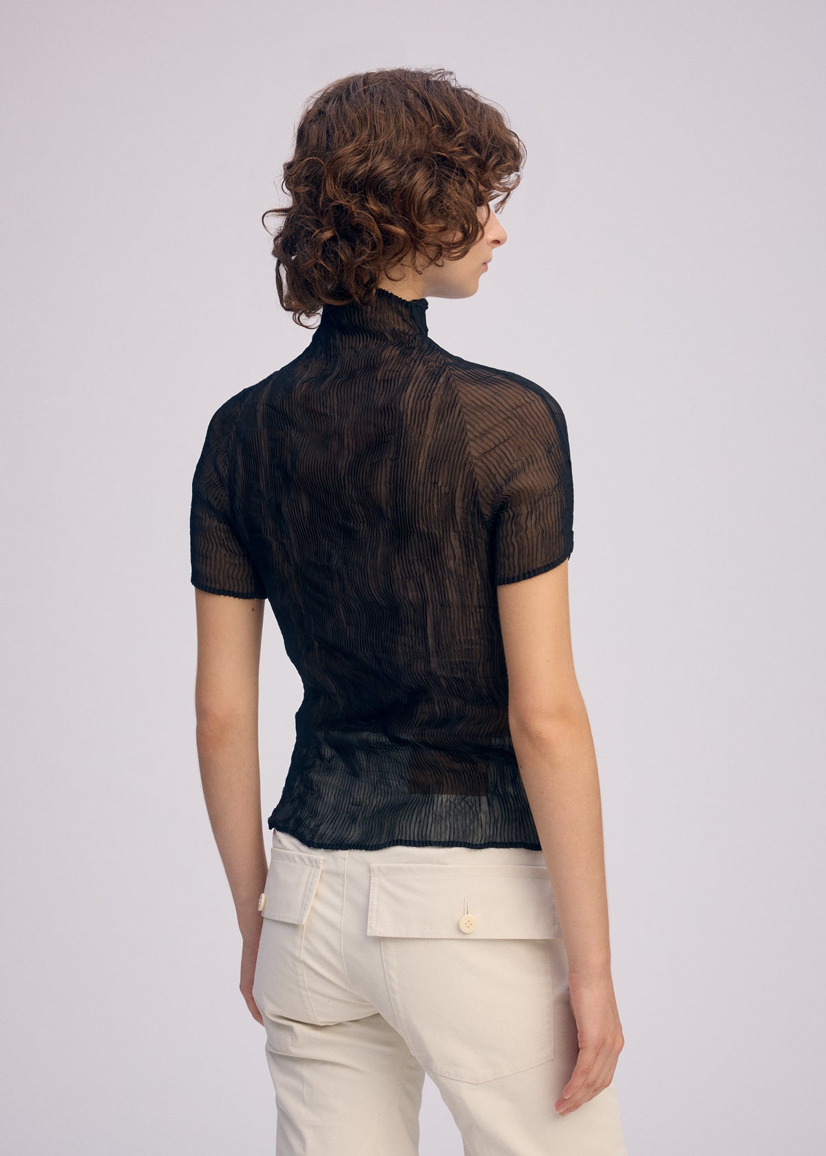 CHIFFON TWIST BK/WT-66、ウィメンズ_トップス_トップ、着用画像3