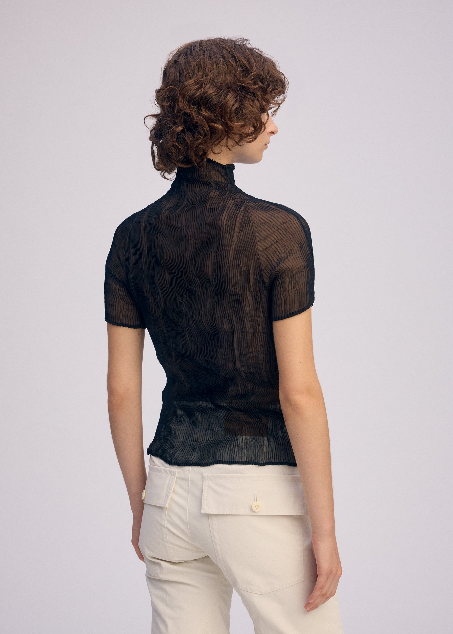 CHIFFON TWIST BK/WT-66、ウィメンズ_トップス_トップ、着用画像3