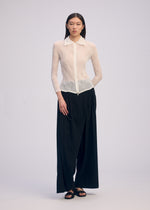 CHIFFON TWIST BK/WT-66、ウィメンズ_トップス_カーディガン、着用画像1