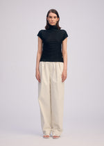 WOOLY PLEATS BK/WT-66、ウィメンズ_トップス_トップ、着用画像1