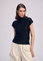 WOOLY PLEATS BK/WT-66、ウィメンズ_トップス_トップ、着用画像2