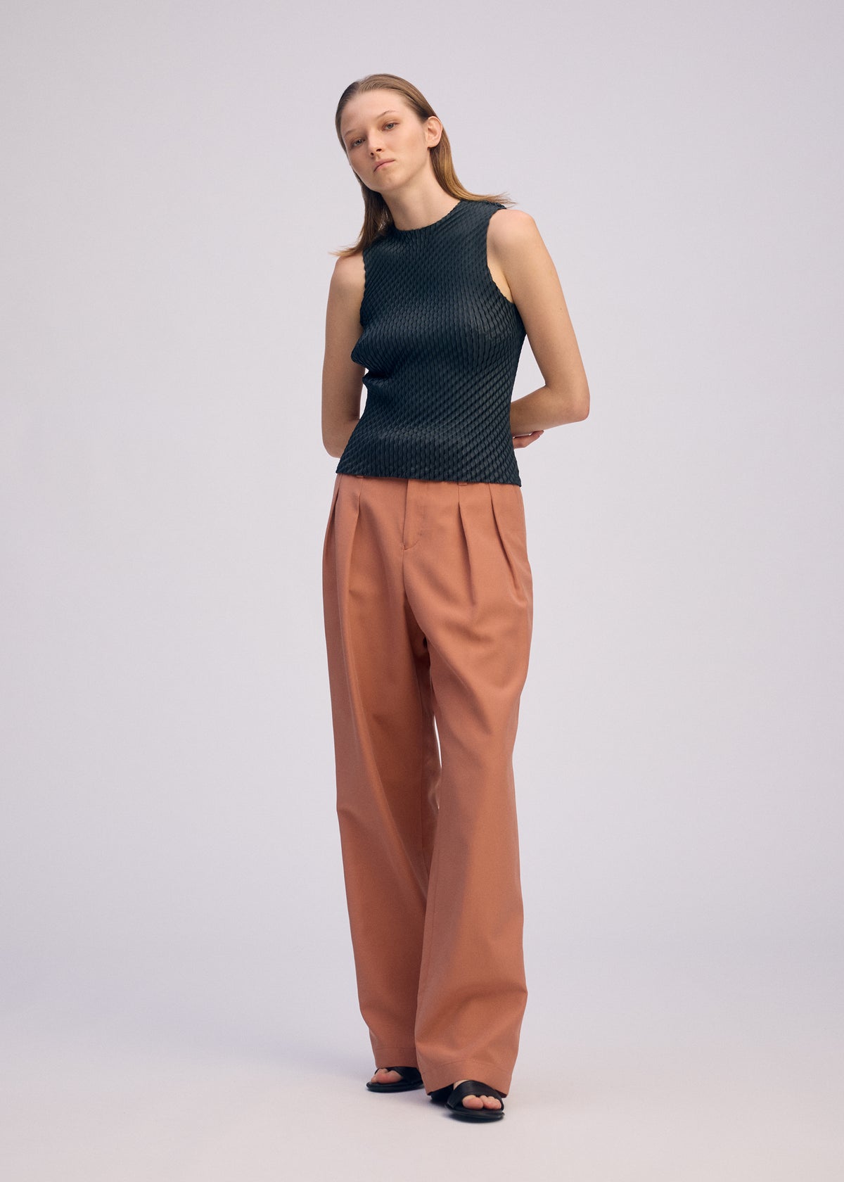 RESTORE BLEND PLEATS、ウィメンズ_トップス_トップ、着用画像2