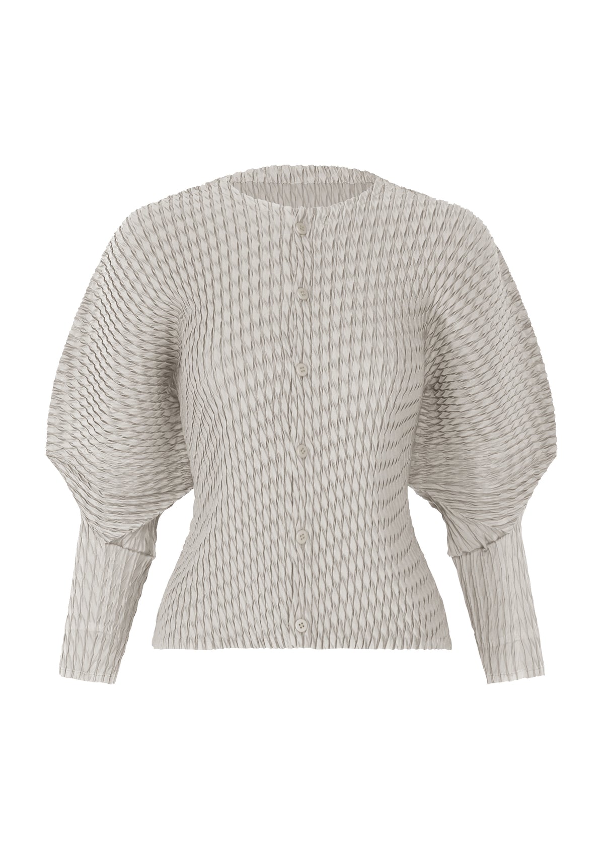 SLEEK PLEATS、ウィメンズ_トップス_カーディガン、グレー