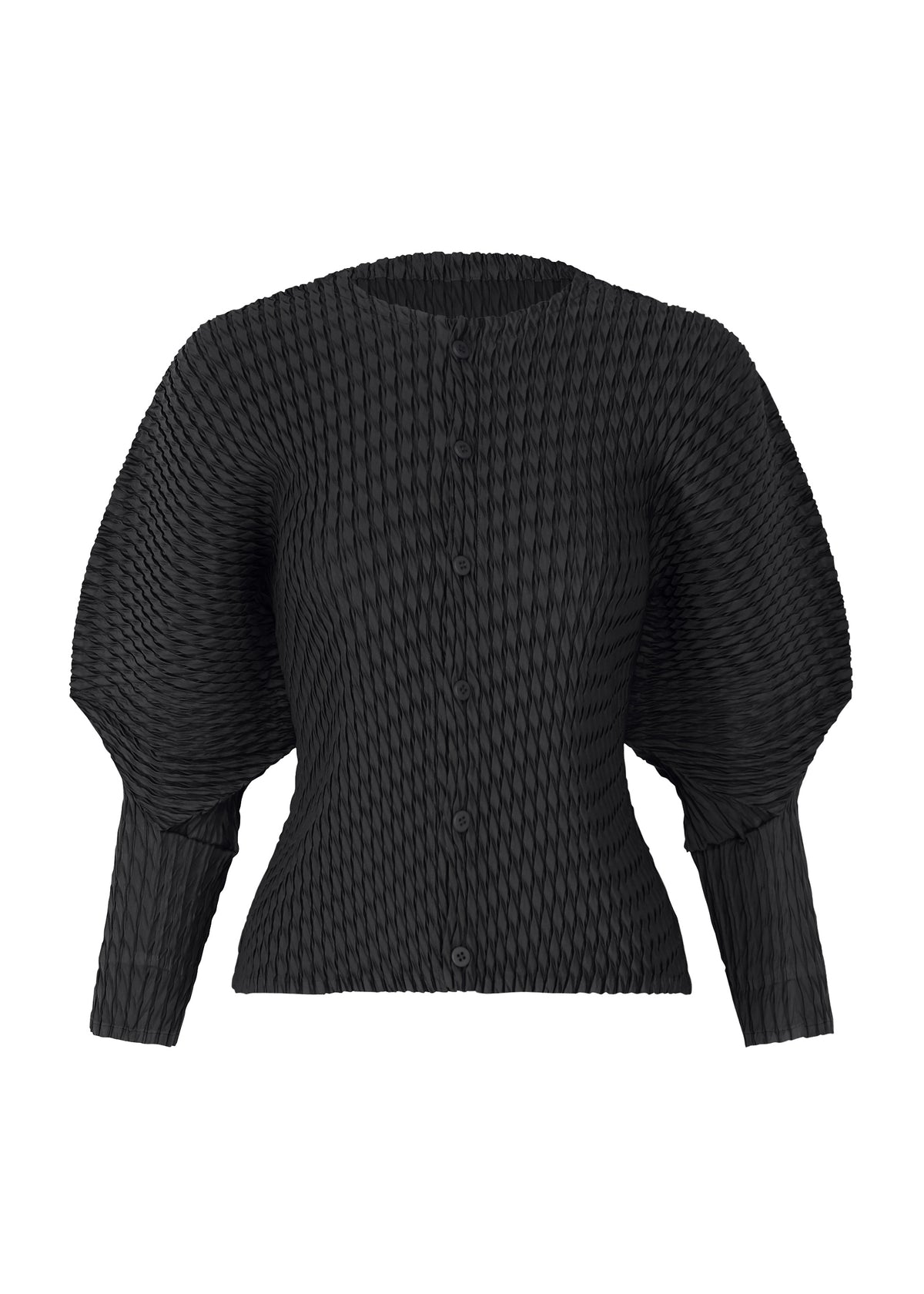 SLEEK PLEATS、ウィメンズ_トップス_カーディガン、ブラック