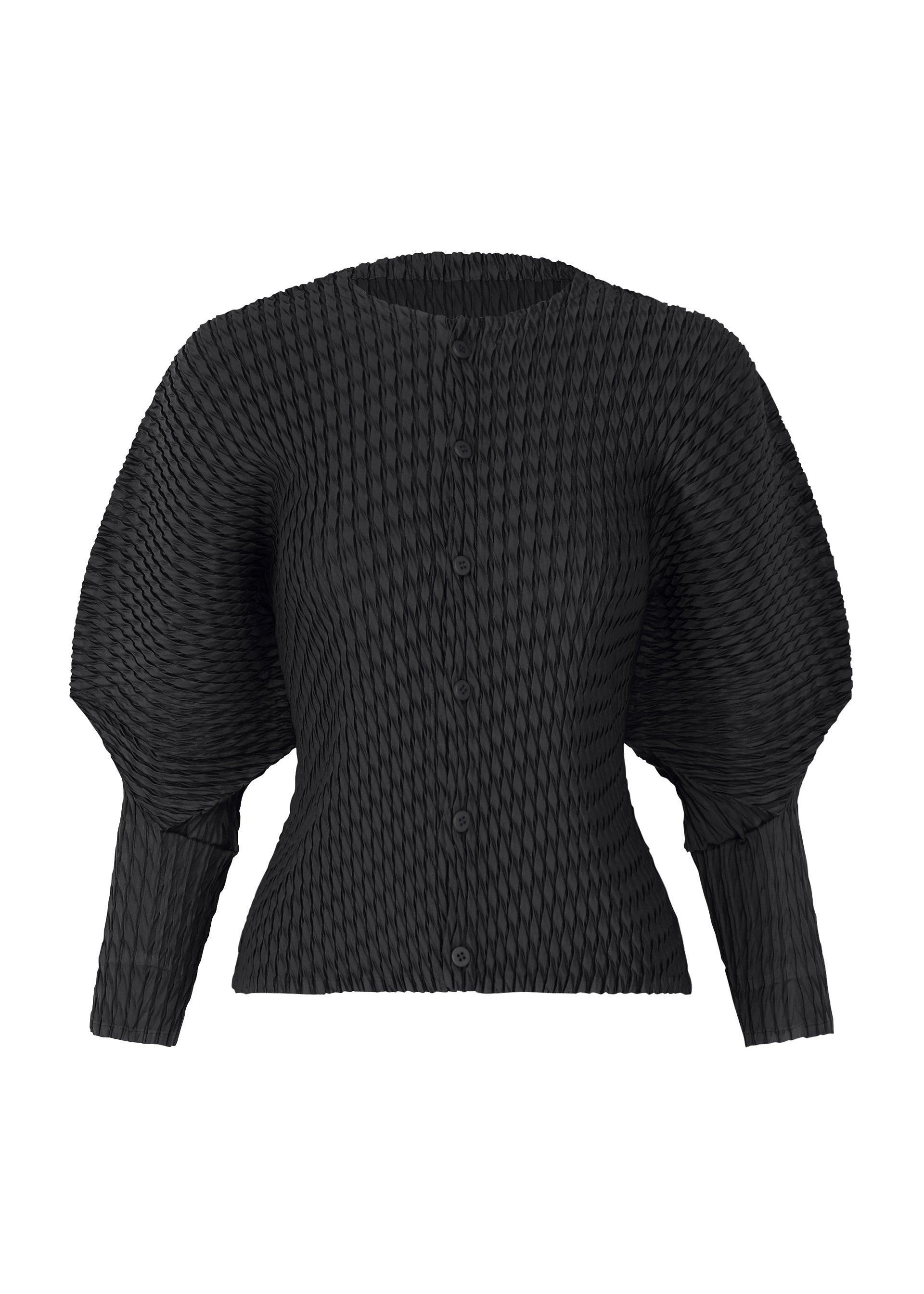SLEEK PLEATS、ウィメンズ_トップス_カーディガン、ブラック