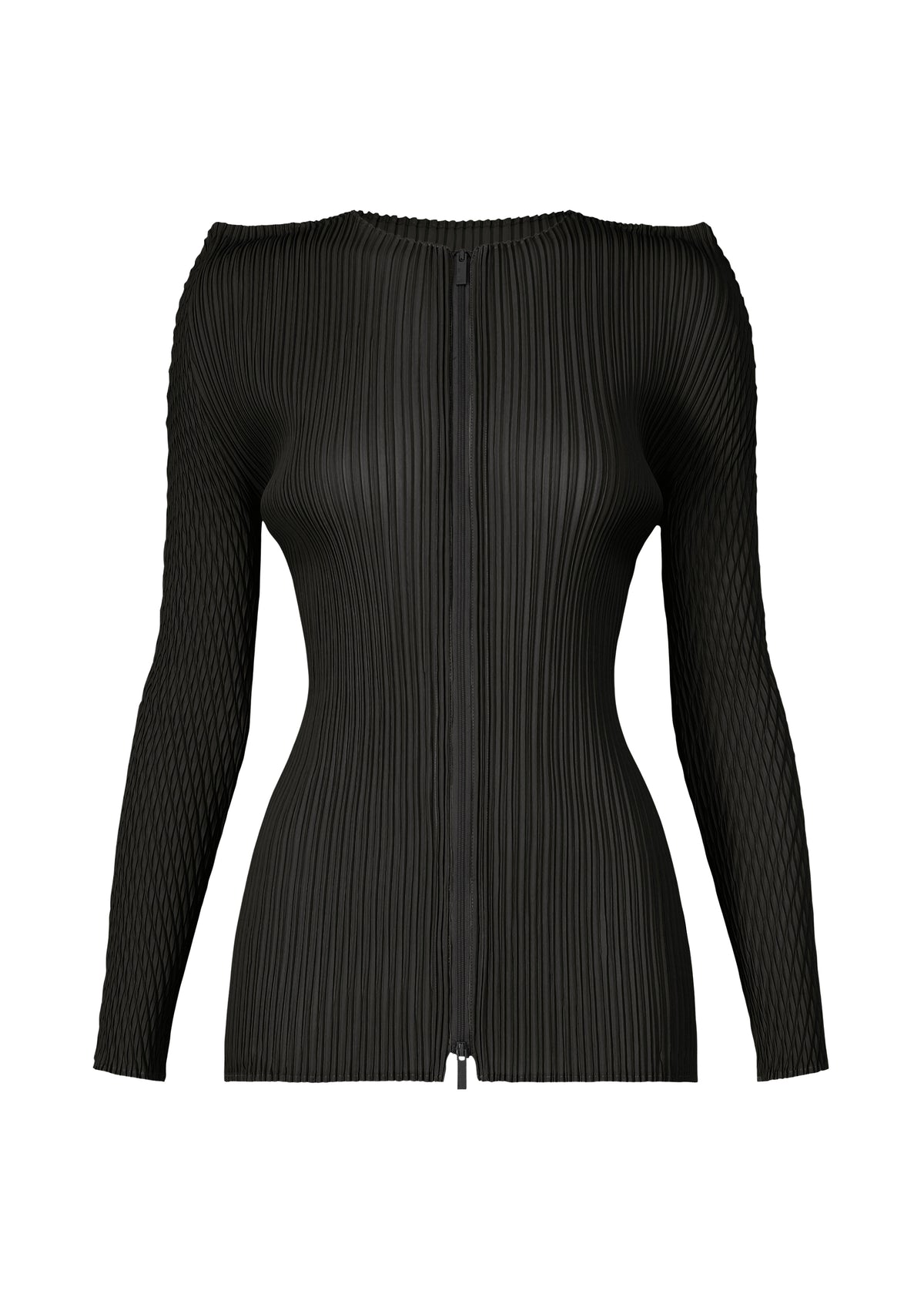 BOX SHOULDER PLEATS、ウィメンズ_トップス_カーディガン、ブラック