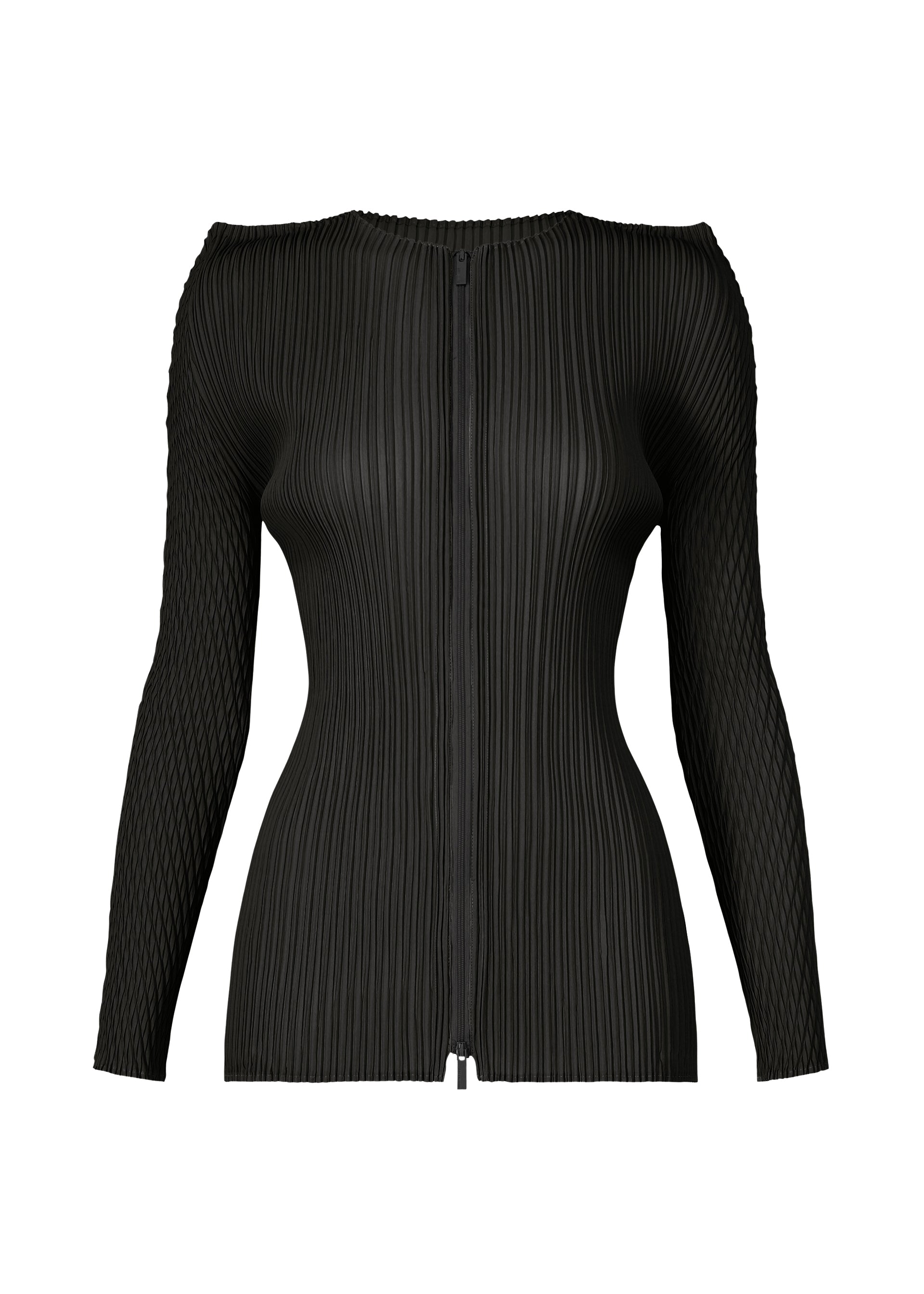 BOX SHOULDER PLEATS、ウィメンズ_トップス_カーディガン、ブラック