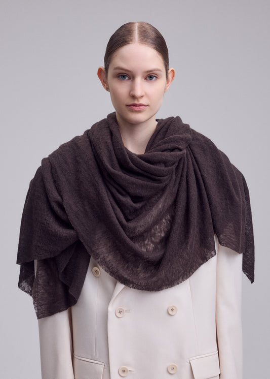 CASHMERE KNIT STOLE、ウィメンズ_ニット、着用画像1
