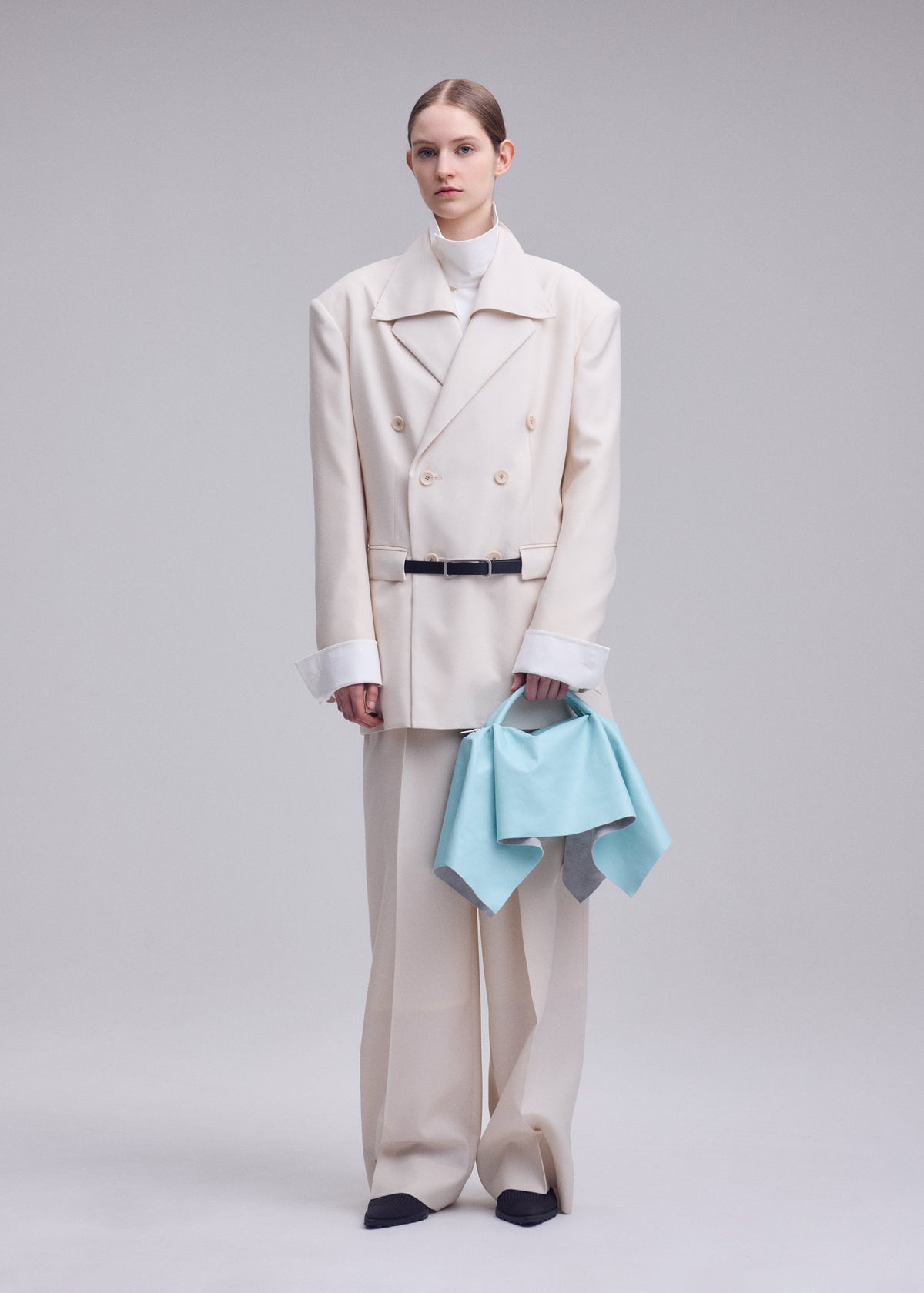 SQUARE BAG(LEATHER)、バッグ&財布_ハンドバッグ、着用画像1