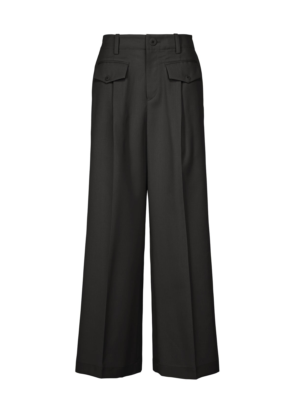 LUSTROUS WOOL PANTS、ウィメンズ_パンツ、ブラック