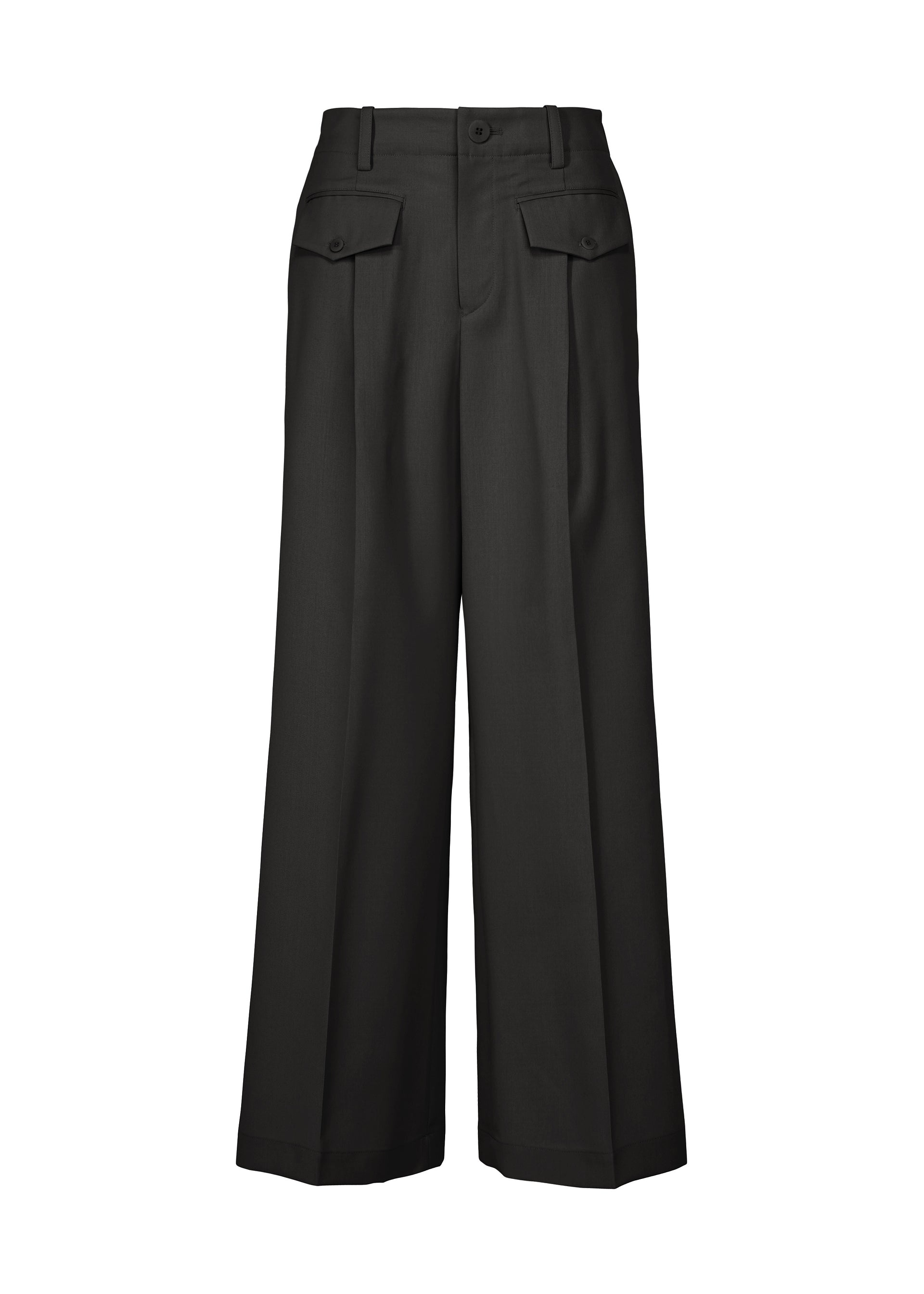 LUSTROUS WOOL PANTS、ウィメンズ_パンツ、ブラック