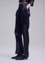 GLOSSED PANELS PLEATS、ウィメンズ_パンツ、着用画像3
