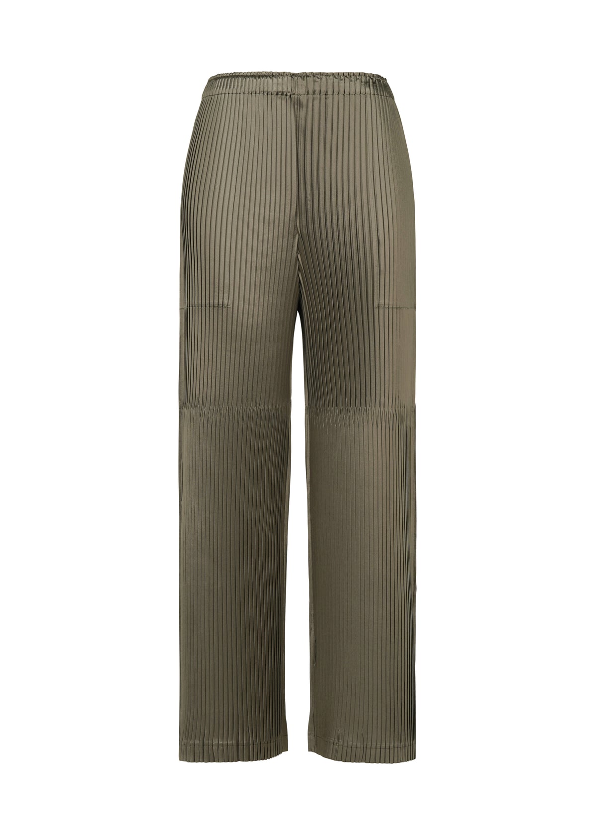 GLOSSED PANELS PLEATS、ウィメンズ_パンツ、グレー