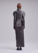 GLOSSED PANELS PLEATS、ウィメンズ_スカート、着用画像2