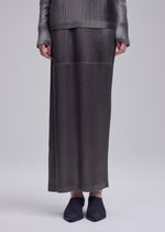 GLOSSED PANELS PLEATS、ウィメンズ_スカート、着用画像3