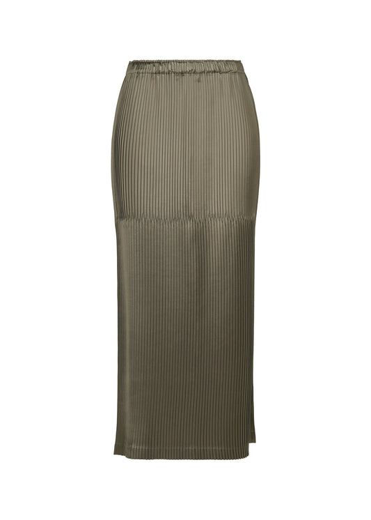 GLOSSED PANELS PLEATS、ウィメンズ_スカート、グレー