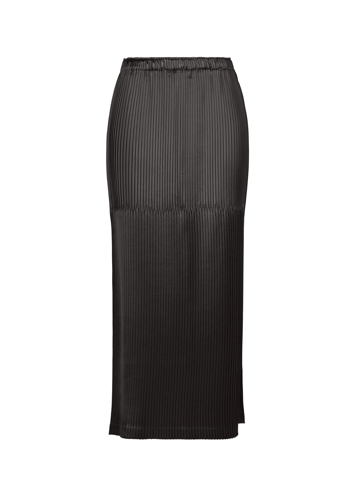 GLOSSED PANELS PLEATS、ウィメンズ_スカート、ブラック