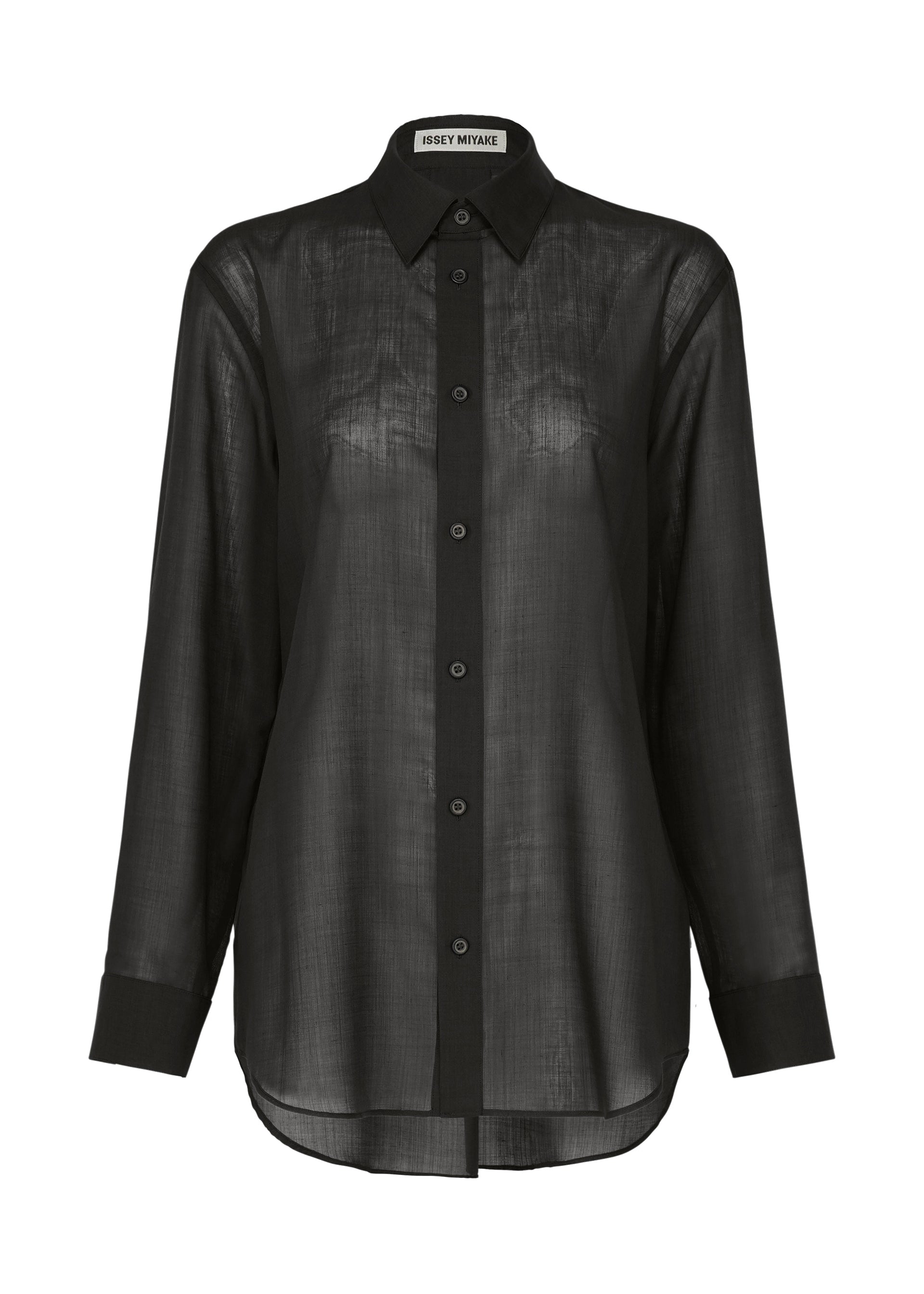 SHEER WOOL、ウィメンズ_トップス_シャツ、ブラック