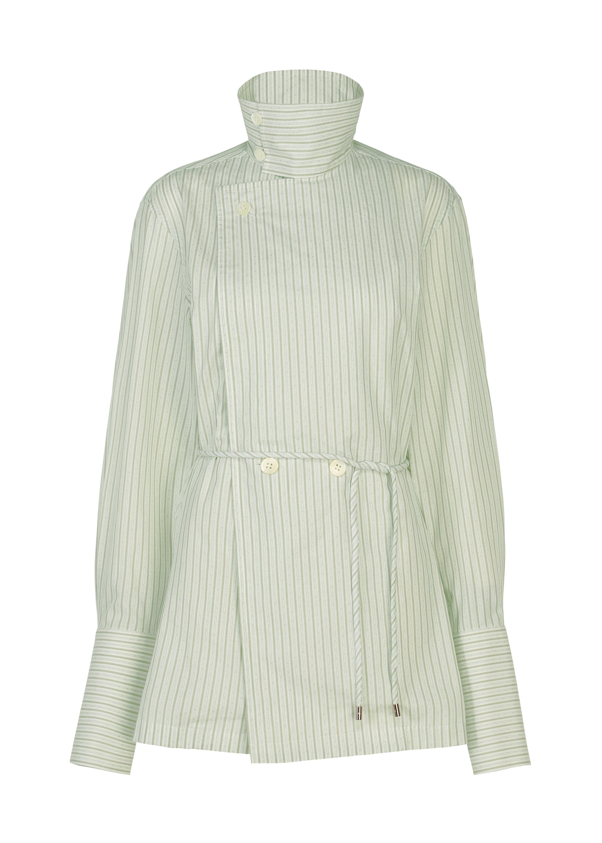 MONSIEUR SHIRT(DOBBY STRIPE)、ウィメンズ_トップス_シャツ、ホワイト