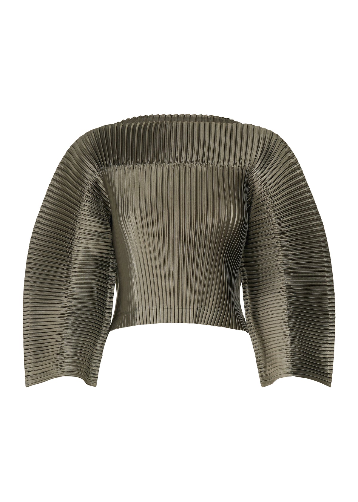 GLOSSED PANELS PLEATS、ウィメンズ_トップス_トップ、グレー