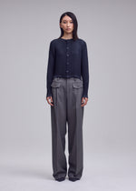 SUEDE LIKE PLEATS、ウィメンズ_トップス_カーディガン、着用画像1