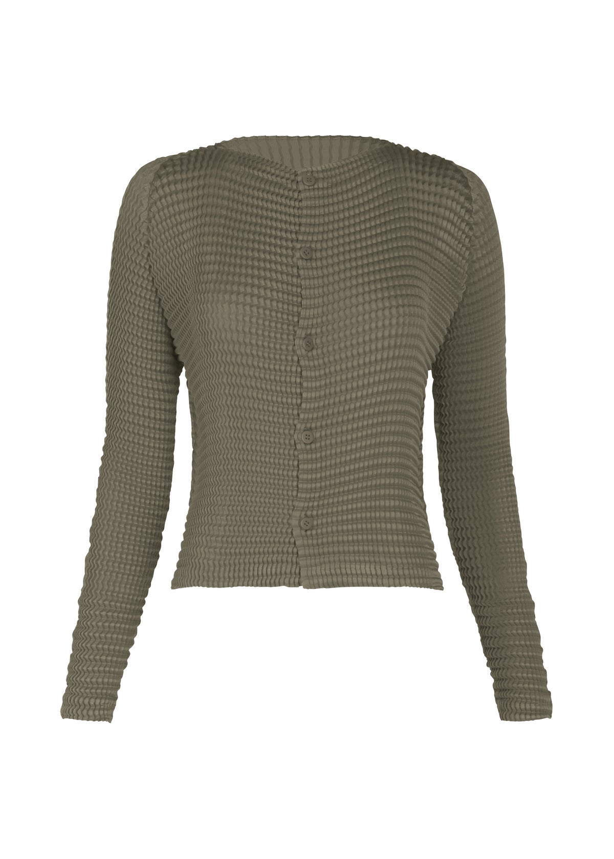 SUEDE LIKE PLEATS、ウィメンズ_トップス_カーディガン、グレー