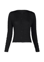 SUEDE LIKE PLEATS、ウィメンズ_トップス_カーディガン、ブラック