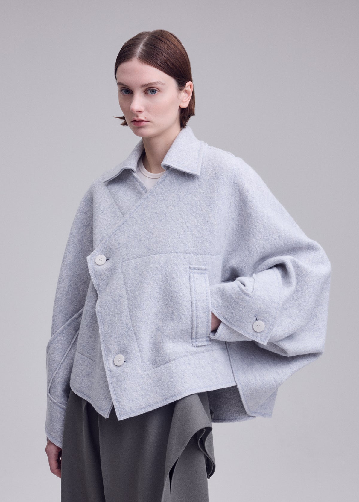 WOOLEN GRANITE、ウィメンズ_ジャケット&コート_コート、着用画像4