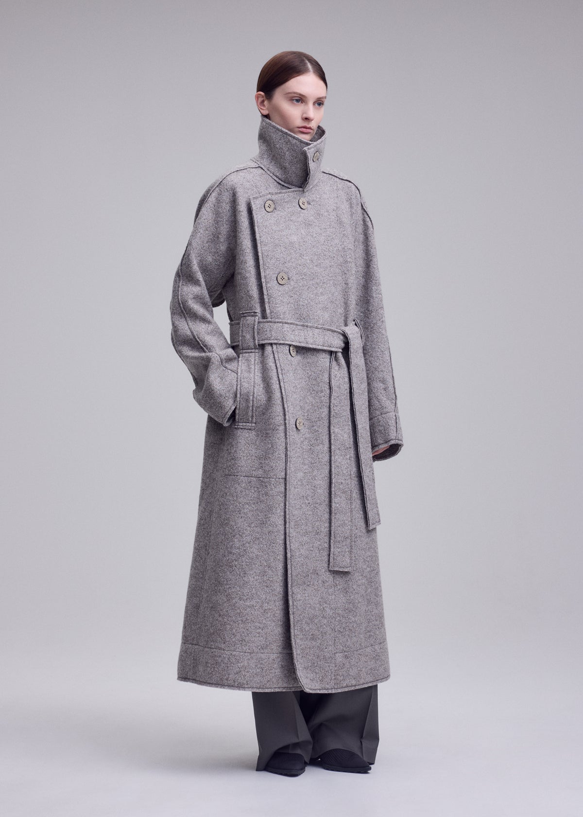 WOOLEN GRANITE、ウィメンズ_ジャケット&コート_コート、着用画像3