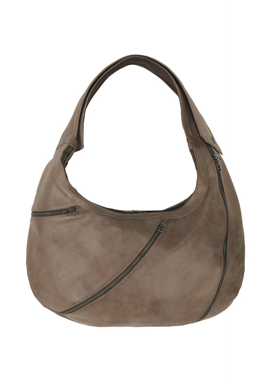 CARVED LEATHER BAG、バッグ&財布_ショルダーバッグ、グレー